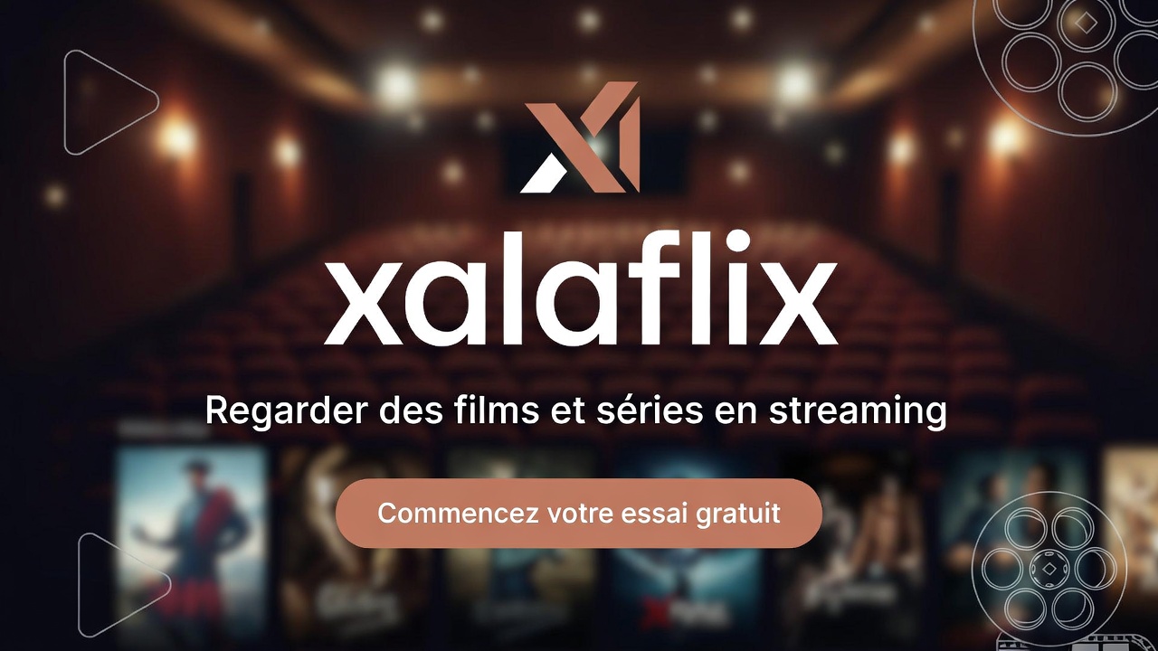 Interface épurée de streaming sur Xalaflix depuis un ordinateur portable